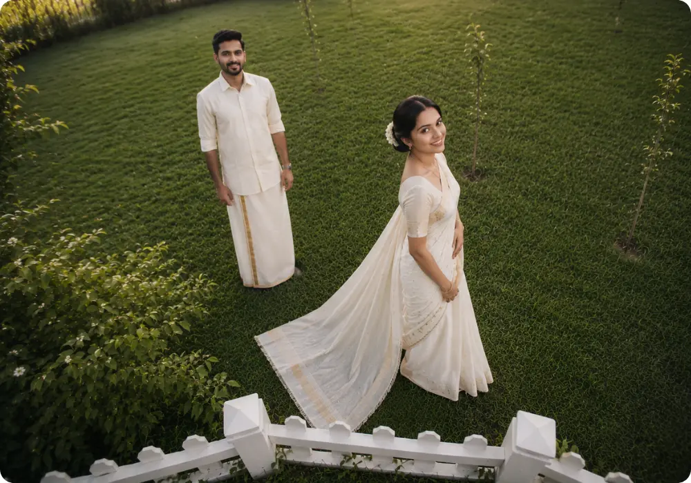 wedding shoot with drone team in Thrissur